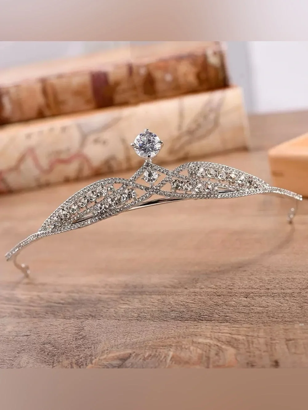 Silver Crystal Bridal Tiara Headband - Elegant Sparkle